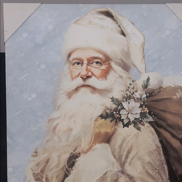Santa Claus Canvas Art in White and Brown - Picture 2 of 5
